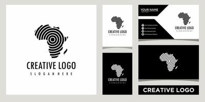African Tech logo design template with business card design vector
