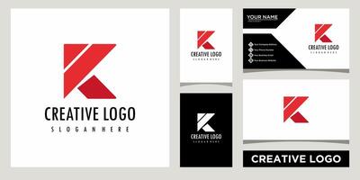 Initials Monogram K letter business logo design template with business card design vector