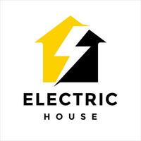 Electric or energy house icon logo design template vector