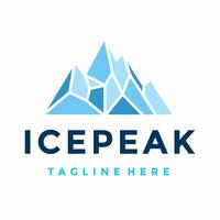 ice peak mount stone geometric logo design vector