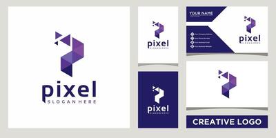 iniciales letra pags píxel resumen logo diseño modelo con negocio tarjeta diseño vector