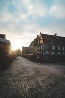 Monastery in the beguinage area of Ghent, Belgium. Historical forgotten part of the city photo