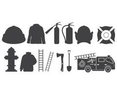 Fire Fighter, Fire Fighter Silhouette, Firefighter instrument vector