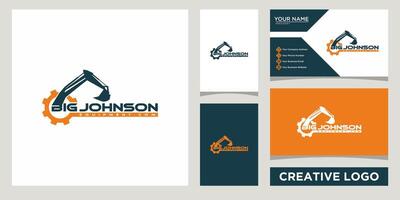 equipment rental and service logo design template with business card design vector