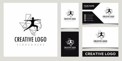 texas wellness center logo design template with business card design vector