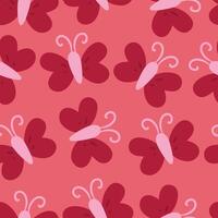 cute seamless pattern cartoon pink butterfly vector