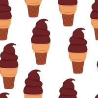 seamless pattern cute cartoon chocolate ice cream vector