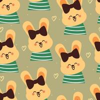 seamless pattern cartoon bunny. cute animal wallpaper for textile, gift wrap paper vector