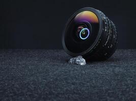 360 Degree Fisheye Camera Lens Capturing Panoramic Views photo