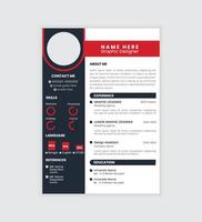 modern cv or resume template design vector