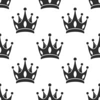 Seamless pattern of royal crowns. Silhouettes of crowns on a white background. Print, textile, wallpaper vector
