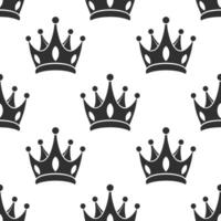 Seamless pattern of royal crowns. Silhouettes of crowns on a white background. Print, textile, wallpaper vector