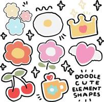 cute doodles element design for templates. vector