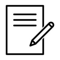 Desk, notepad, paper, pencil outline icon for graphic design, logo, web site, social media, mobile app, ui illustration vector