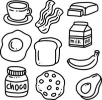 breakfast element outline design for templates vector