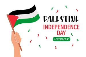 Palestina independencia día. mano con Palestina bandera. ilustración, bandera vector