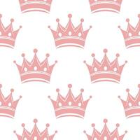 Seamless pattern of royal crowns. Silhouettes of crowns on a white background. Print, textile, wallpaper vector