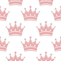 Seamless pattern of royal crowns. Silhouettes of crowns on a white background. Print, textile, wallpaper vector