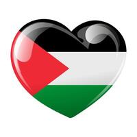 Palestine flag in the shape of a heart. Palestine Independence Day. Illustration, banner vector