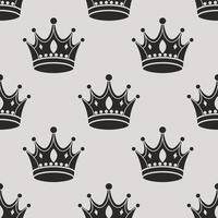 Seamless pattern of royal crowns. Silhouettes of crowns on a white background. Print, textile, wallpaper vector