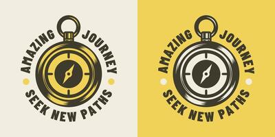 Vintage compass with cool typography design suitable for printable products. vector