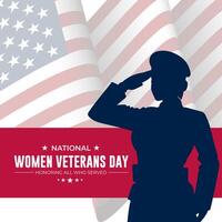 Happy Women Veterans Day United States of America background illustration vector