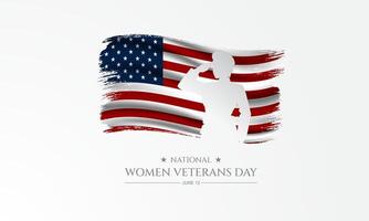 Happy Women Veterans Day United States of America background illustration vector