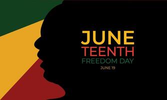 Happy Juneteenth june 19 freedom day background illustration vector