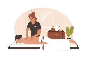 masaje terapeuta concepto vector