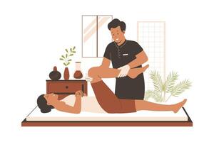 Traditional thaimassage therapist concept vector