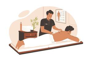 Acupuncture treatment concept vector