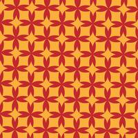 Red-orange star flower seamless pattern illustration vector