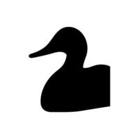 Duck Swimming single and a group silhouette vector