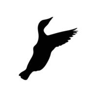 Duck flying or taking off from water silhouette vector