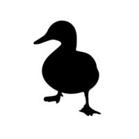 Single Walking Duck silhouette vector
