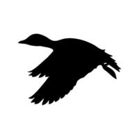 Duck flying silhouette vector