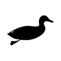 Duck Swimming single and a group silhouette vector