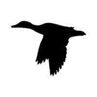 Duck flying silhouette vector