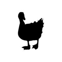 Single Walking Duck silhouette vector