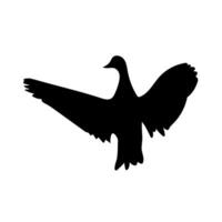 Duck flying or taking off from water silhouette vector