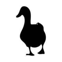 Single Walking Duck silhouette vector