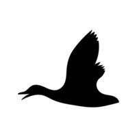 Duck flying silhouette vector