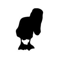 Single Walking Duck silhouette vector