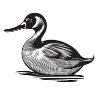 un Pato vistiendo gratis sombrero en dibujos animados diseño logo en blanco antecedentes vector