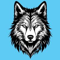 wolf head design logo vector