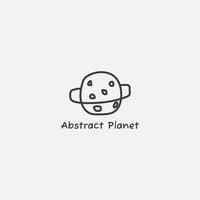 Abstract saturn planet logo from lines. vector