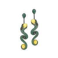Jewelry design fancy snake earrings sketch by hand on paper. vector