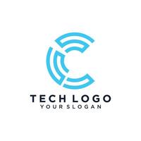 Tech with initial C logo design unique idea concept vector