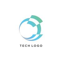 Tech with initial C logo design unique idea concept vector