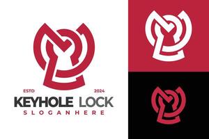 Letter M Keyhole logo design symbol icon illustration vector